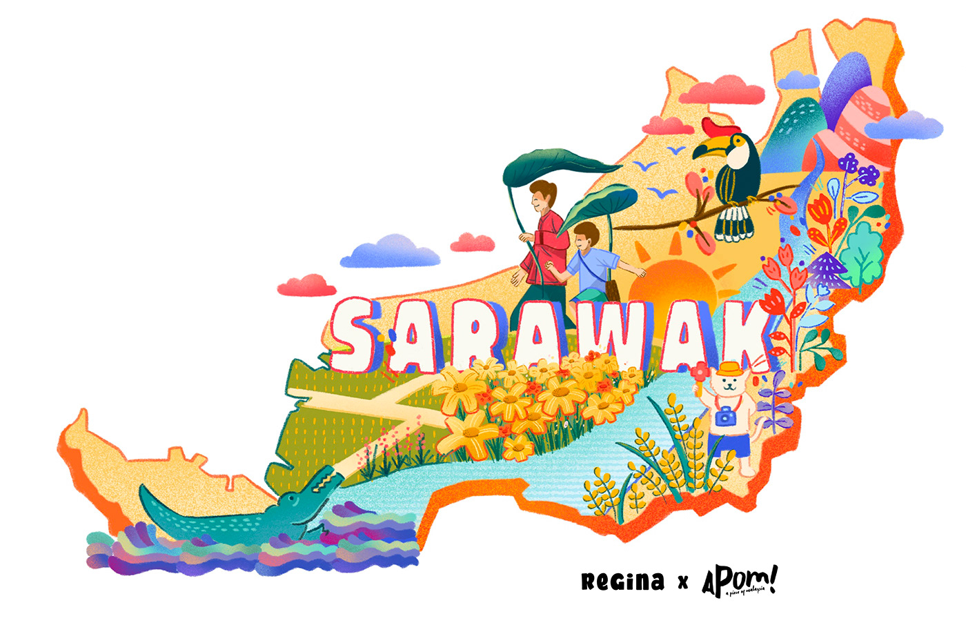culture Digital Art  ILLUSTRATION  malaysia nft sarawak Stamp Design artwork Collaboration