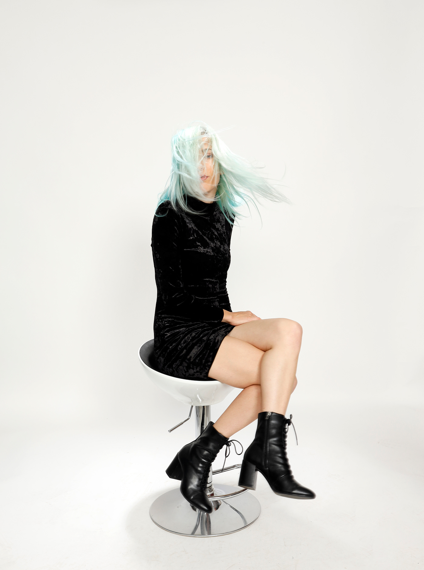 artist beauty blue hair editorial Fashion  model Photography  photoshoot portrait Singer