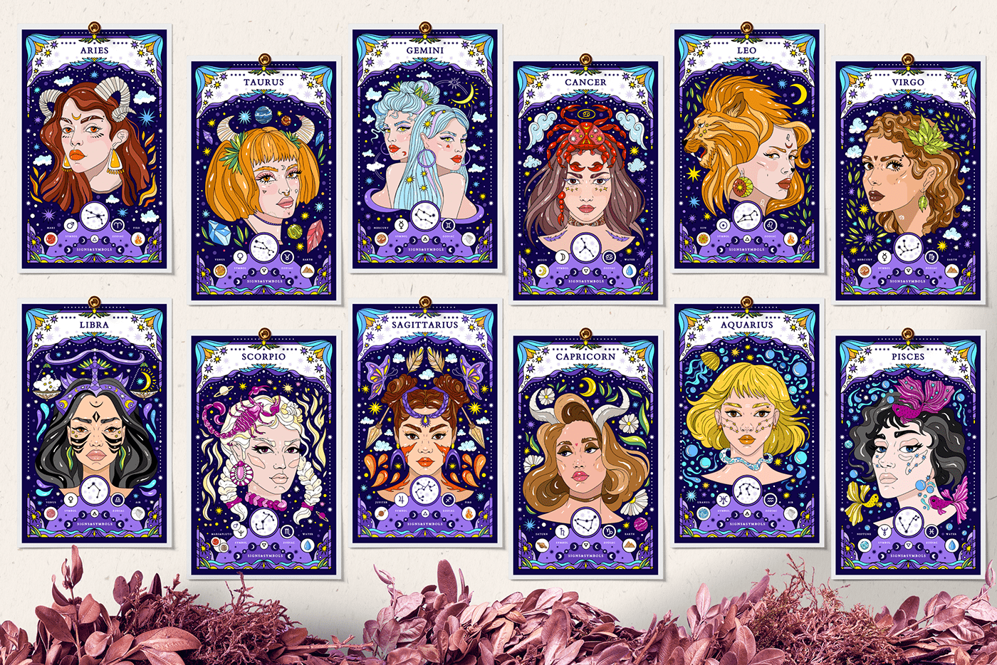 astrological astrological symbols boho cards Constellations Magic   stars tarot zodiac zodiac posters