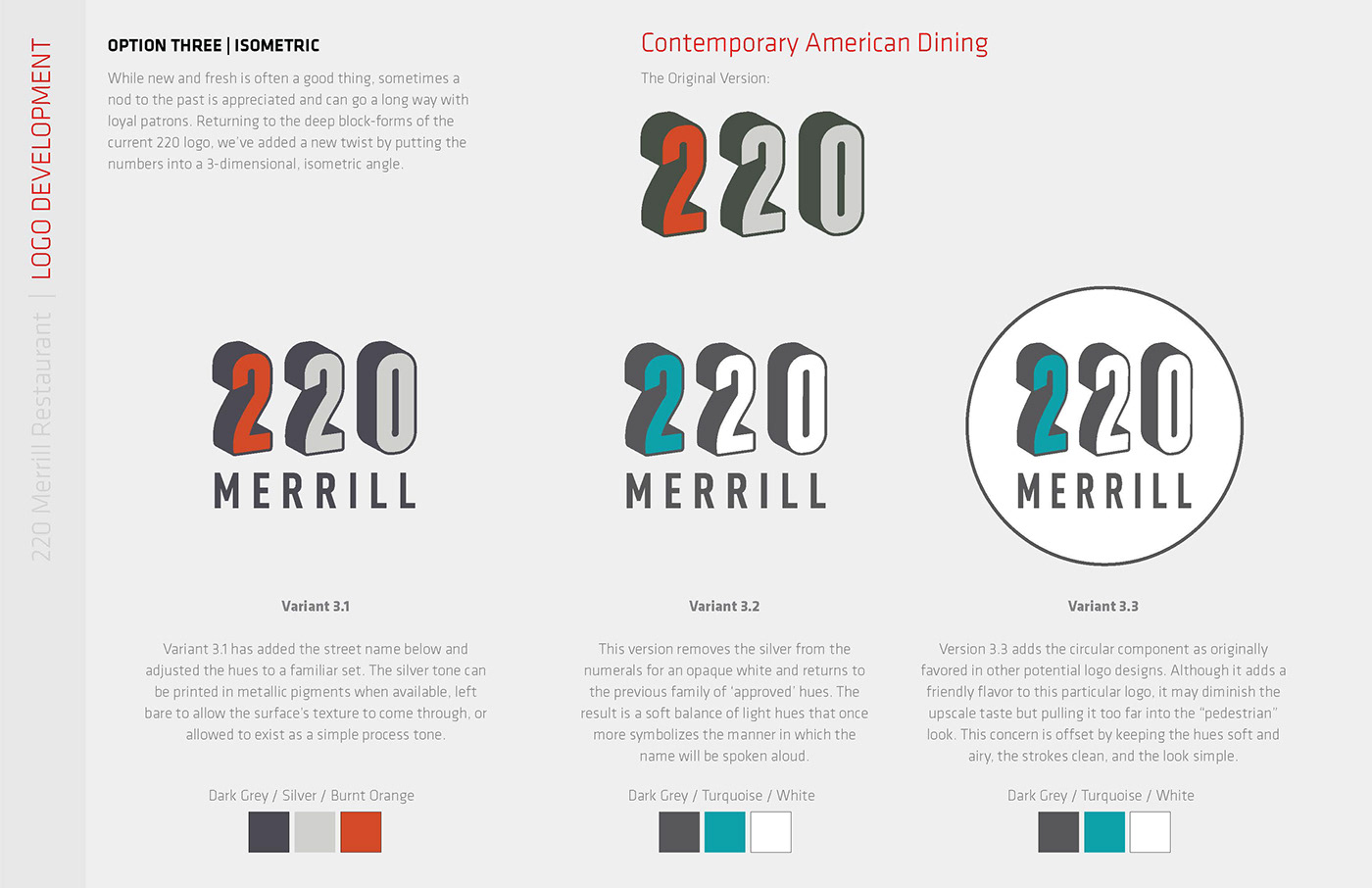 Kotulis 220 Merrill restaurant Logo Design
