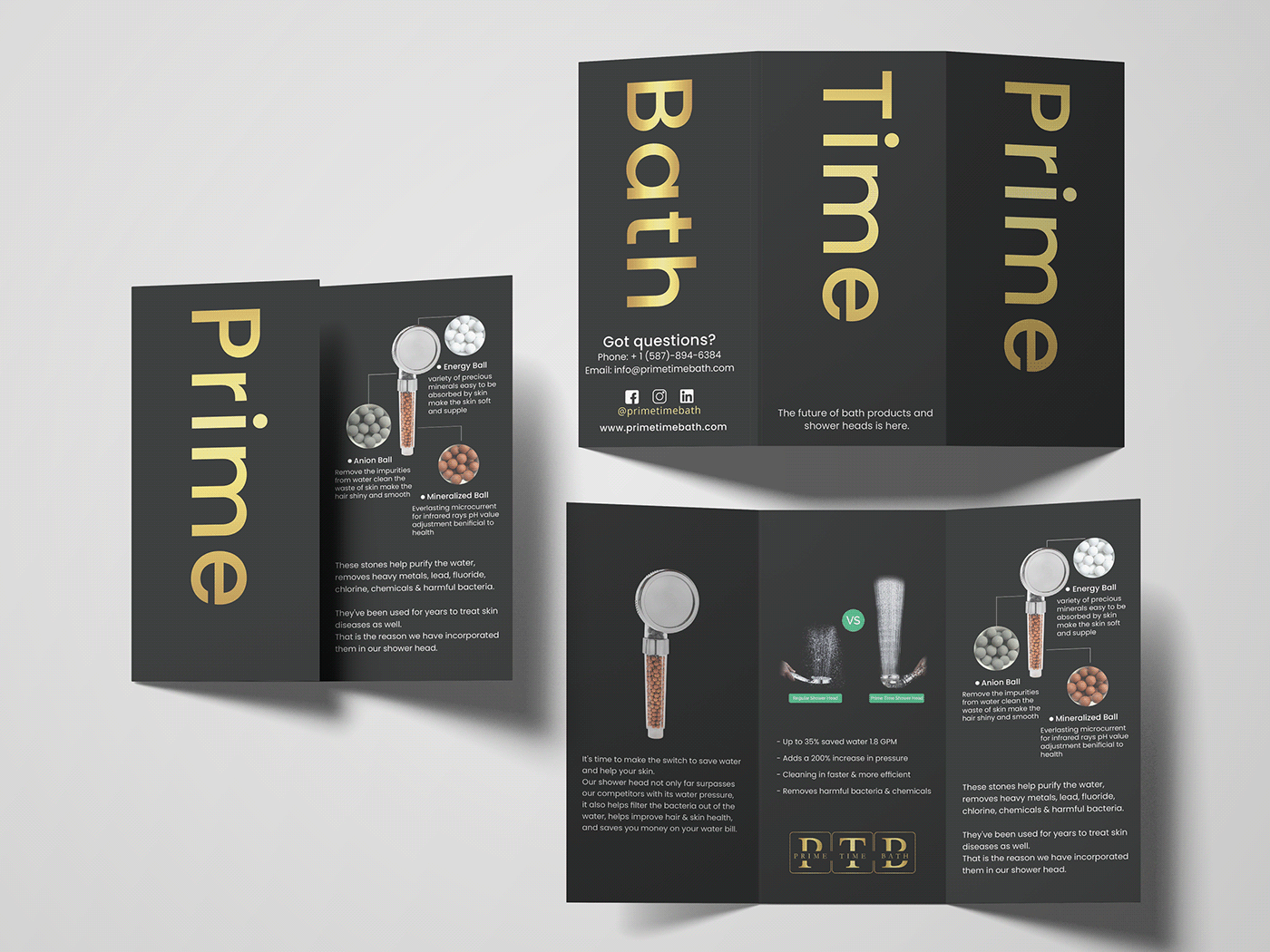 #bathroom Brochure #bifold brochure #Brochure #brochure design #flyer #product Brochure #shower head #trifold