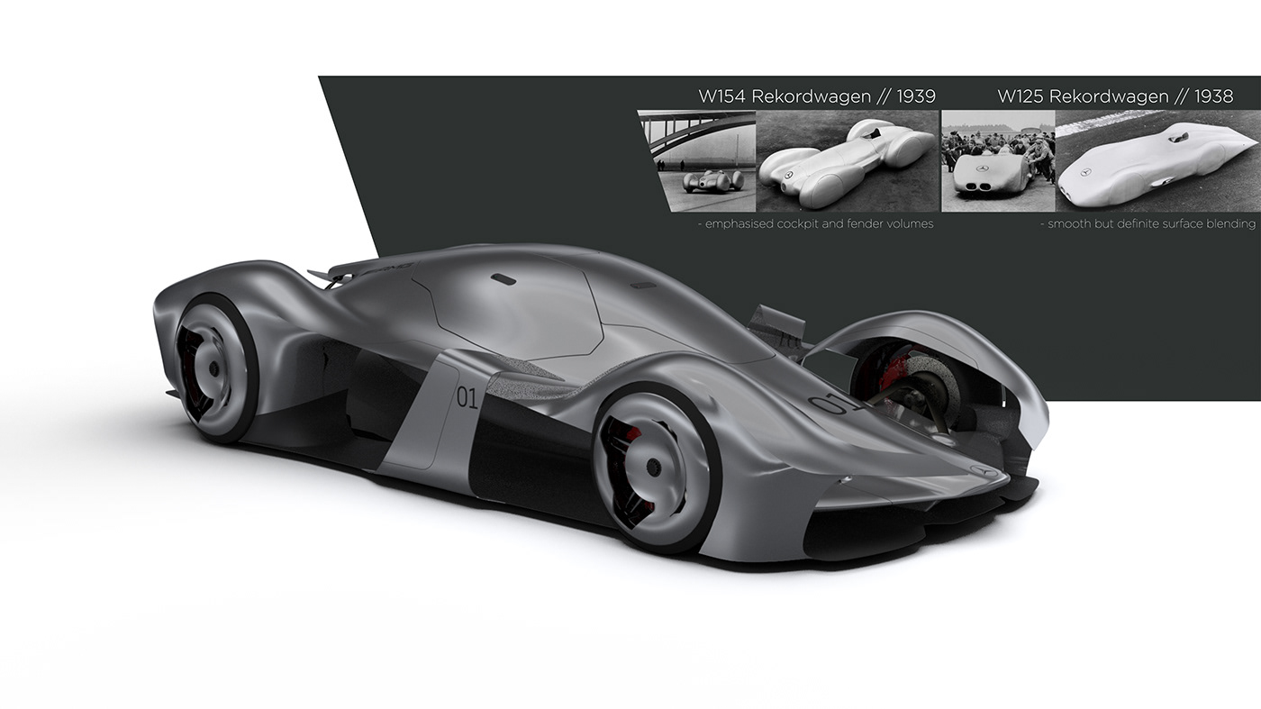 car design AMG mercedes race car automotive   sketch Render model design