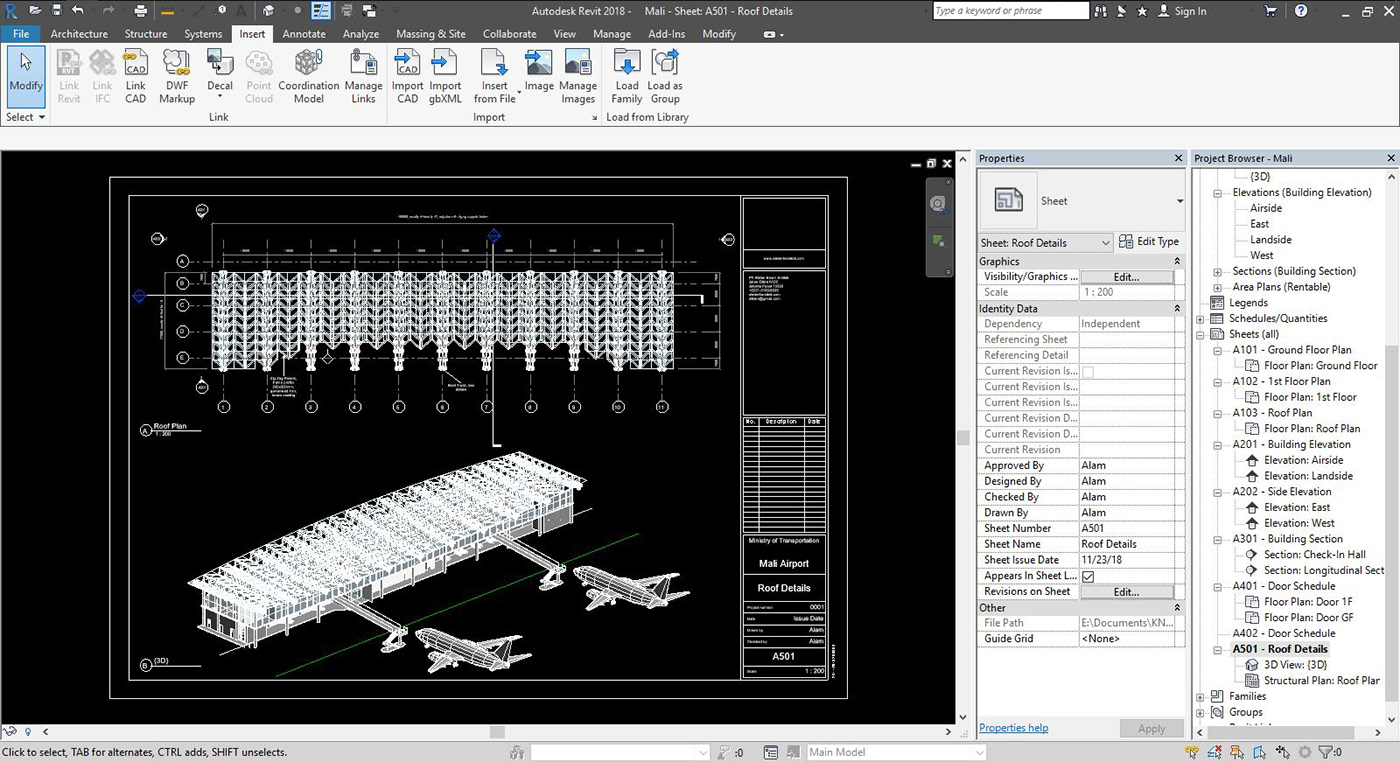 airport long span structure parametric adaptive panel redrawing schedule