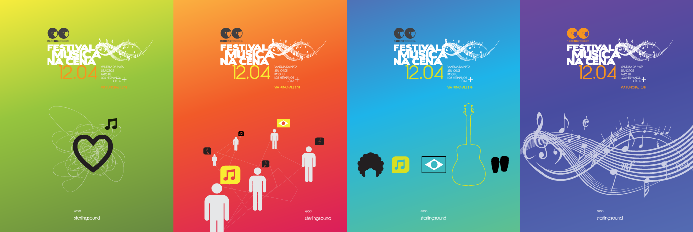 poster  brazilian music Music Festival MPB  Colorful vibrant color gradient  gradient summer