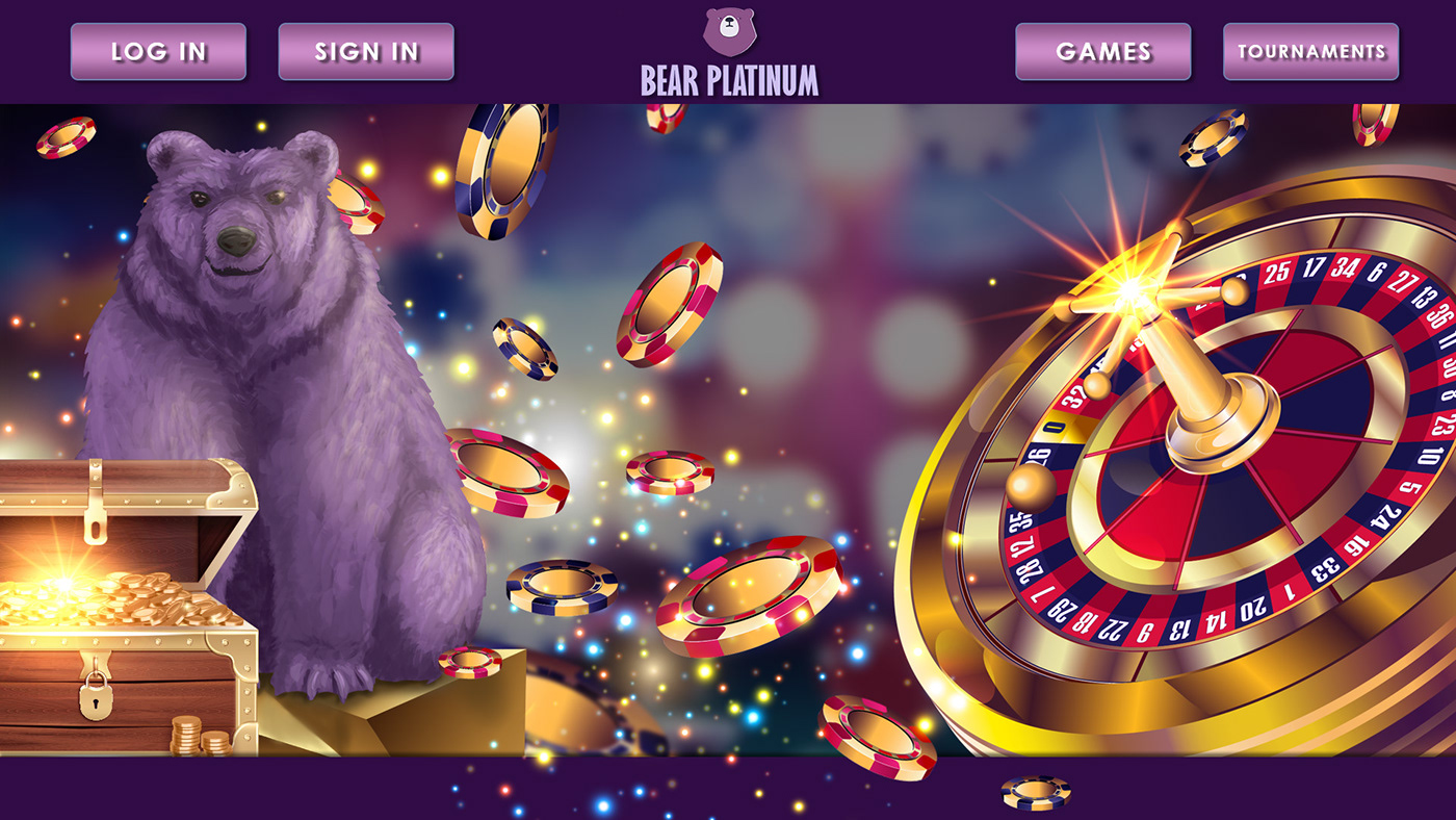 bear branding  casino graphic design  Landing Design site branding UI/UX violet mood Web Design 