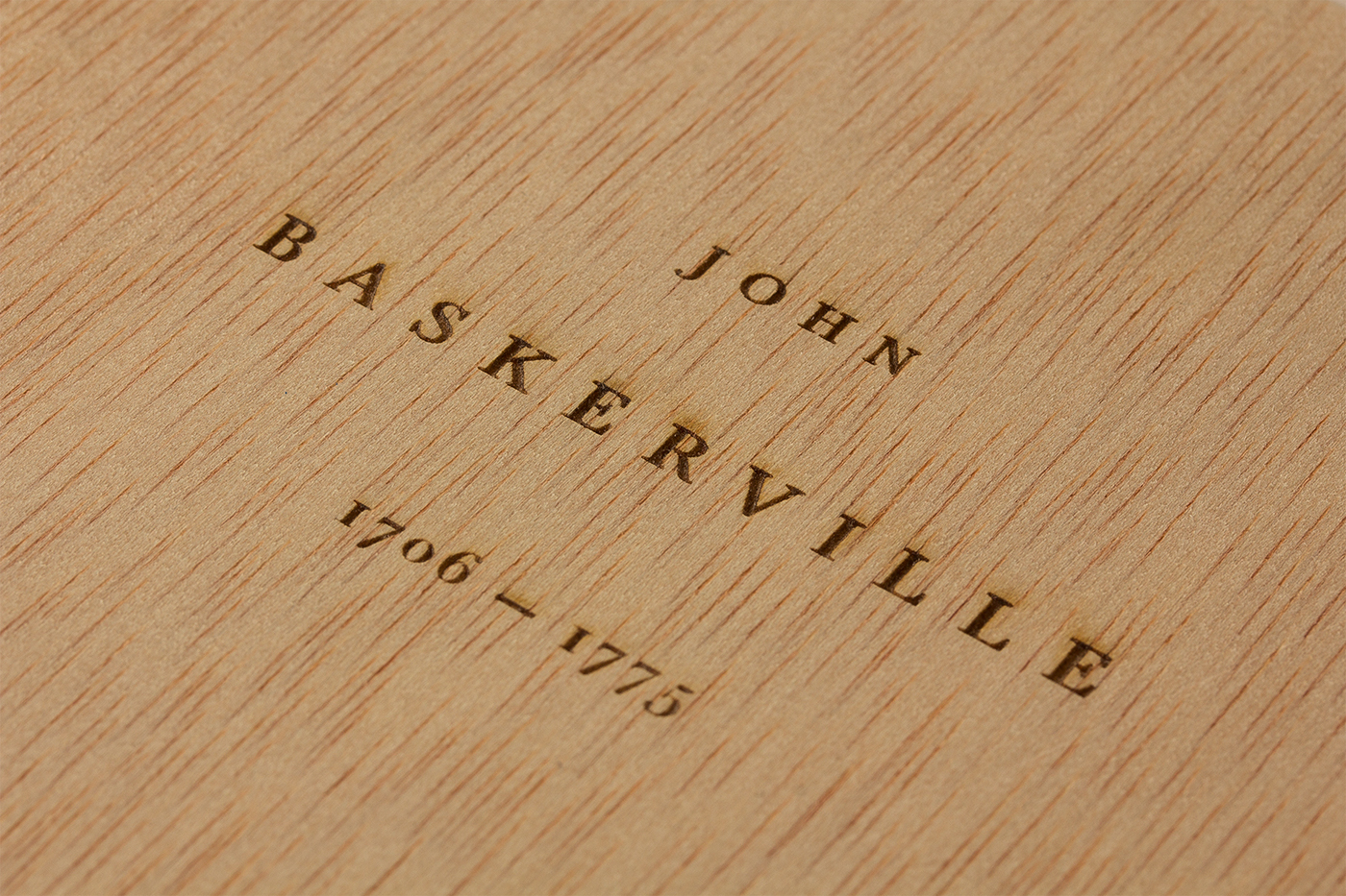 Typeface epitypephio Baskerville font letter wood engraving laser paper Pack book tribute typedesign Experimental Pack packaging design