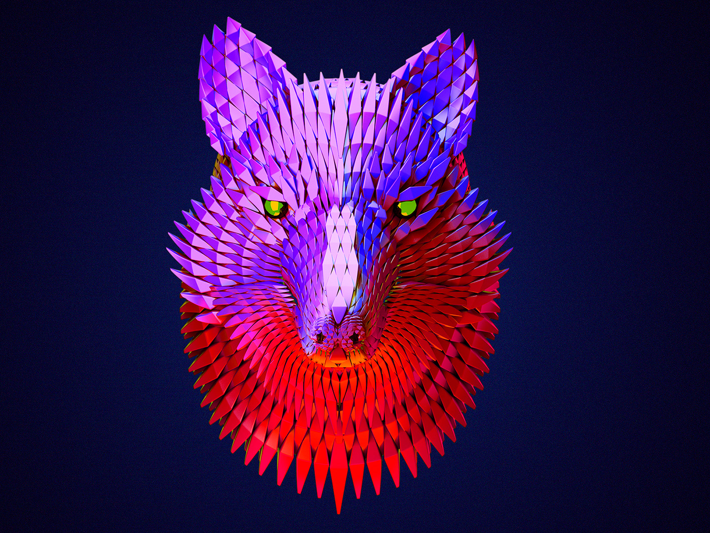 ILLUSTRATION  art digital 3D wolf animals wild colors concept design