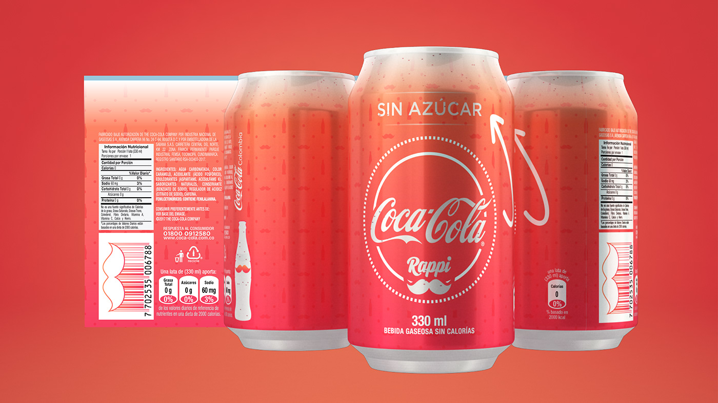 Coca-Cola rappi drink design can Can Design special edition texture Packaging