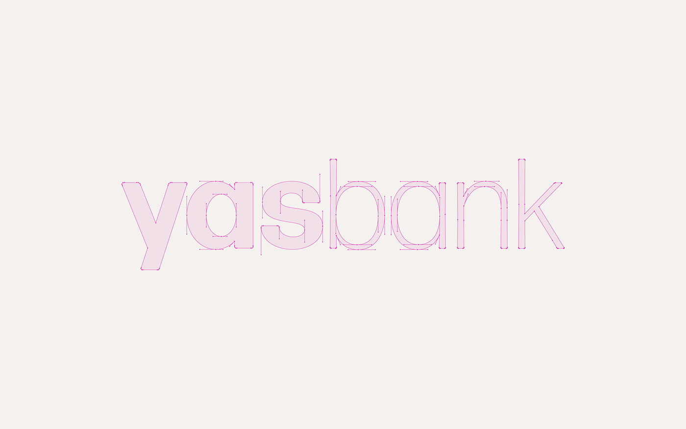 Stylized, minimalist Yasbank with grid of construction