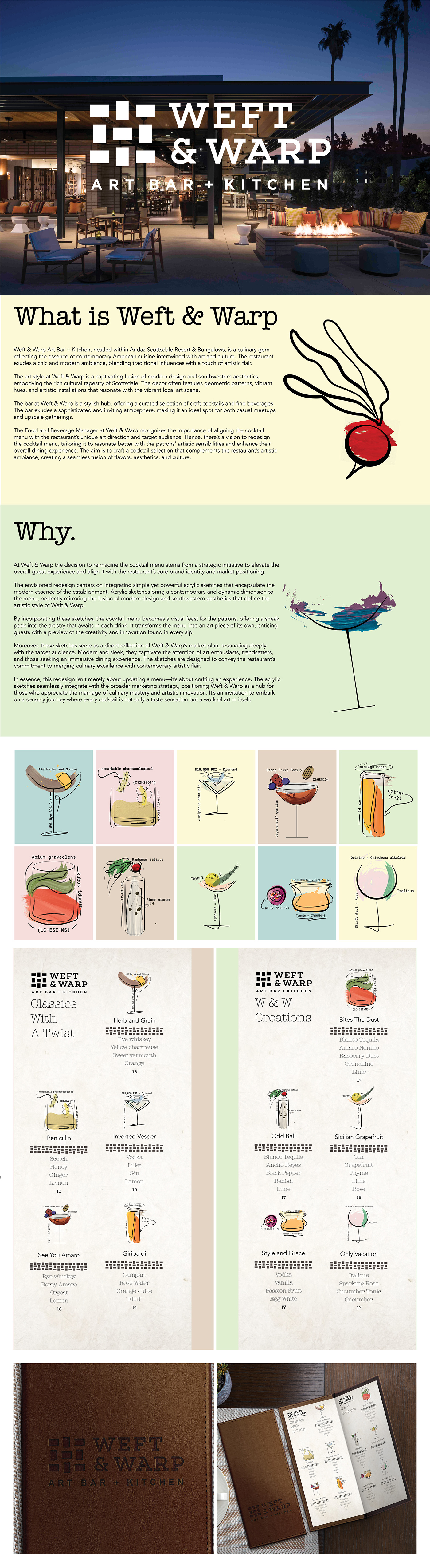 re-design menu design ILLUSTRATION  InDesign cocktial Hyatt menu drinks Cocktials dirnks