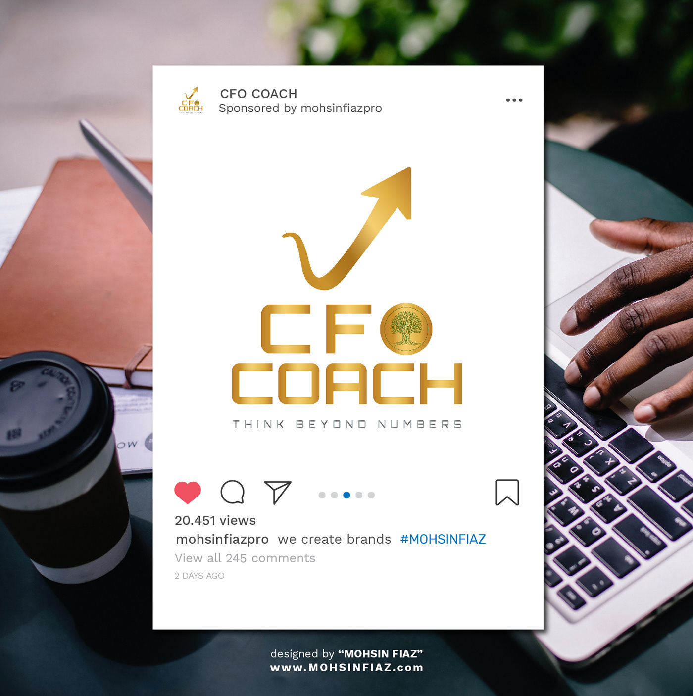 CFO Coach logo, business card, social media designs by MOHSIN FIAZ