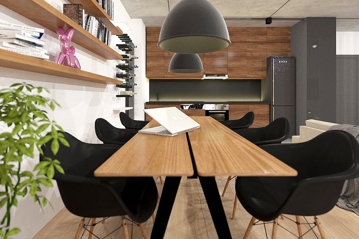 Interior design apartment industrial CGI digital art visualization