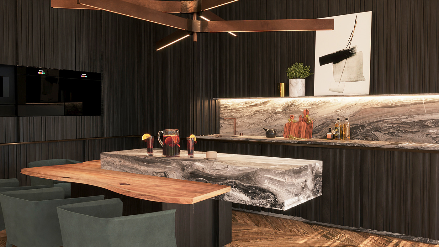 architecture design flat Interior luxury Marble modern premium wood SingleArt