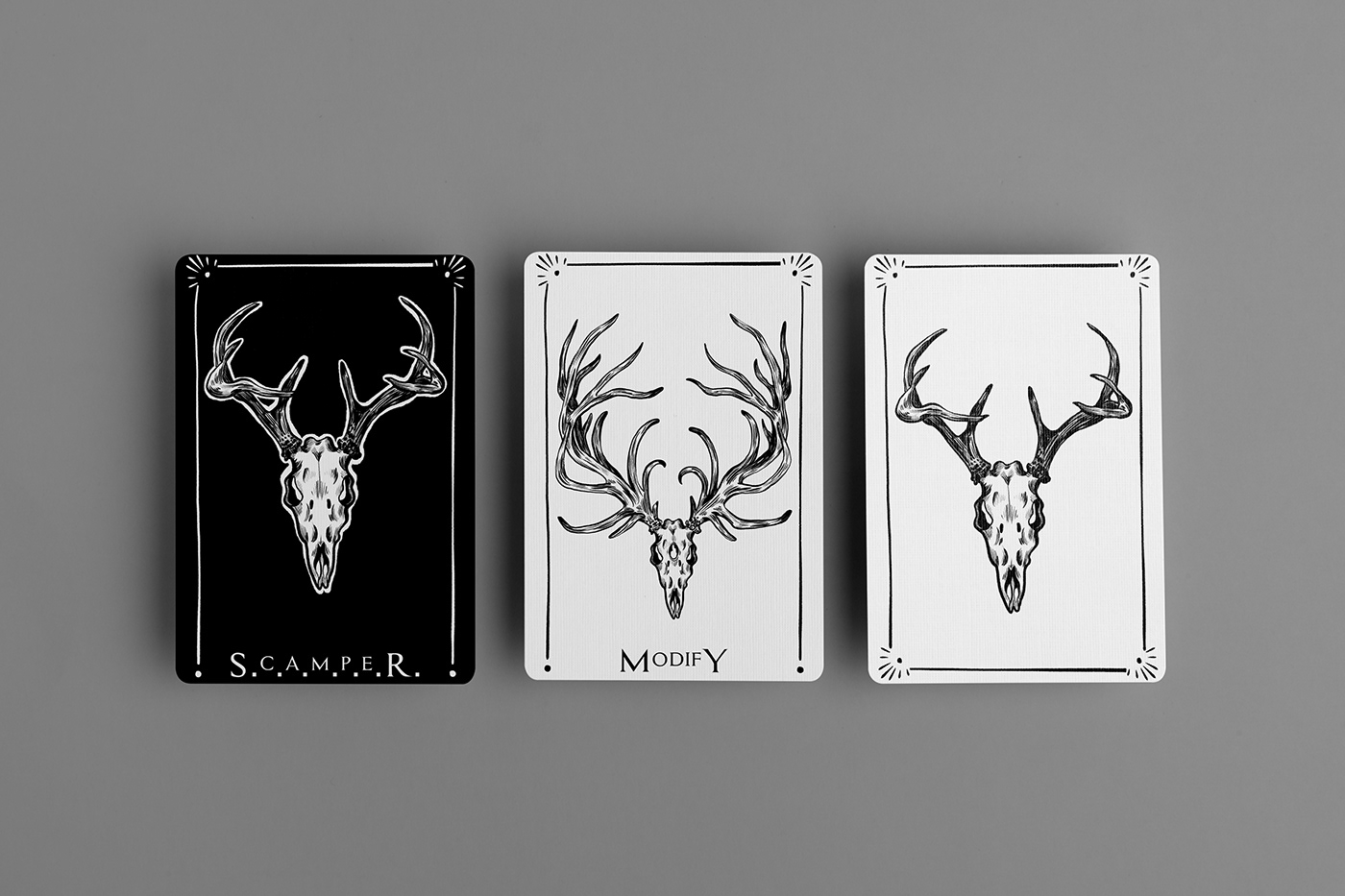 card design cards deer Digital Art  digital illustration ILLUSTRATION  Procreate scamper scamper cards skull