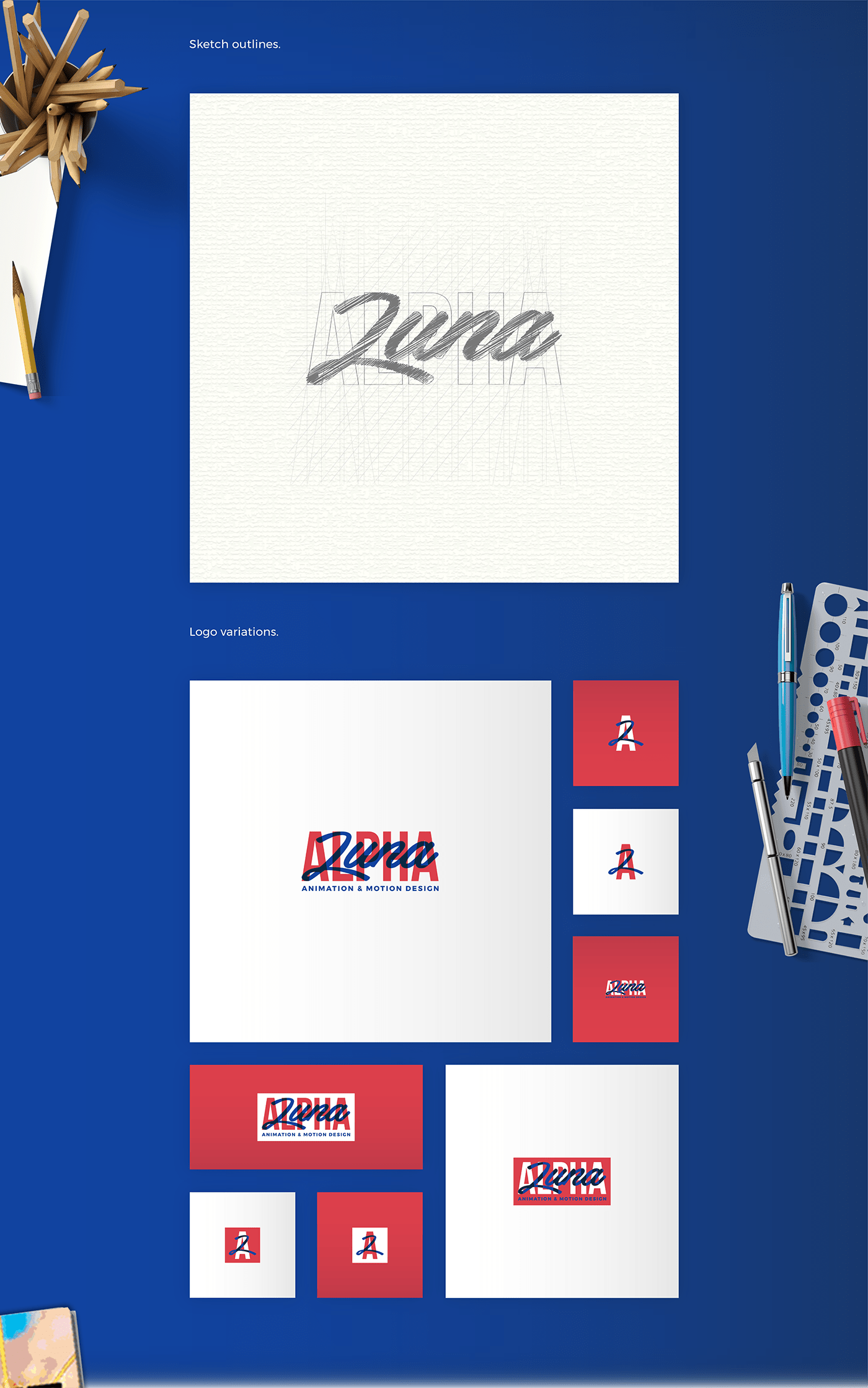 animation  blue branding  graphic design  Logo Design red stationary studio typography   visual identity