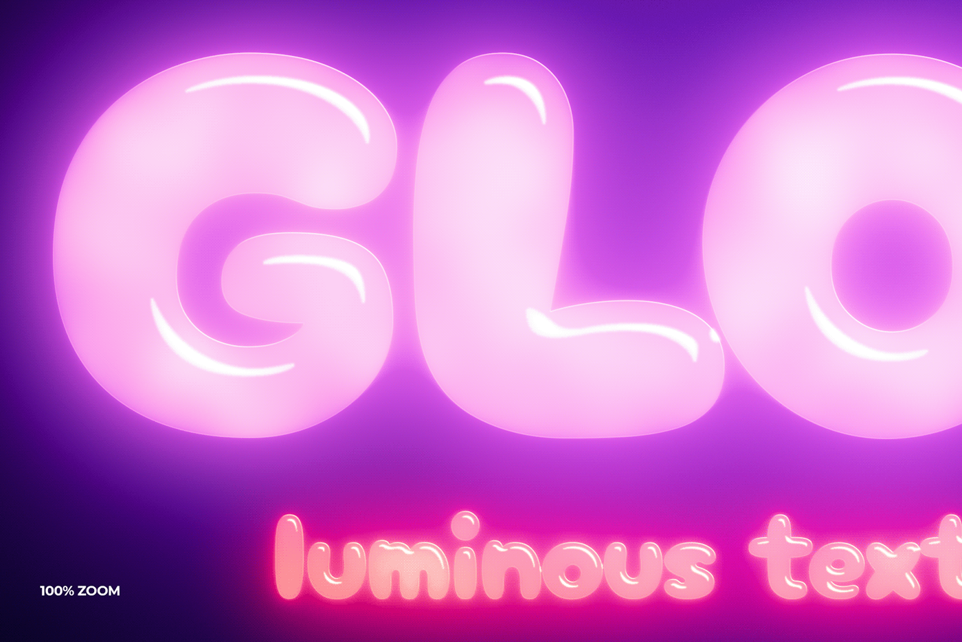 luminous glow neon light typography   type effect template vibrant luminescent