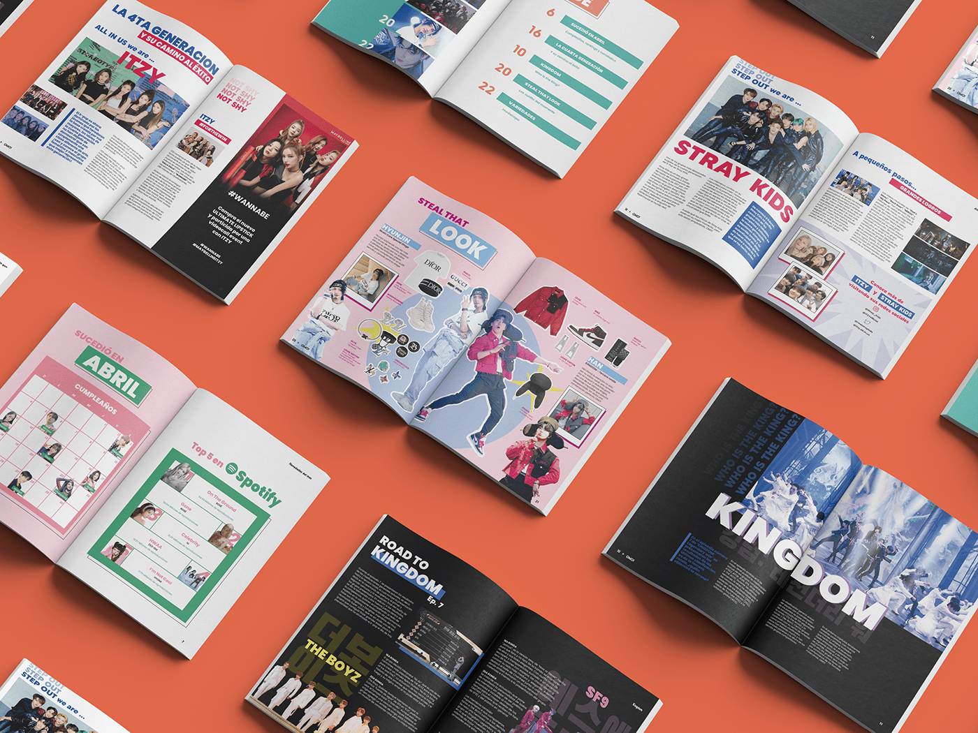 Diseño editorial editorial design  graphic design  InDesign kpop magazine magazinecover magazinedesign revista stray kids
