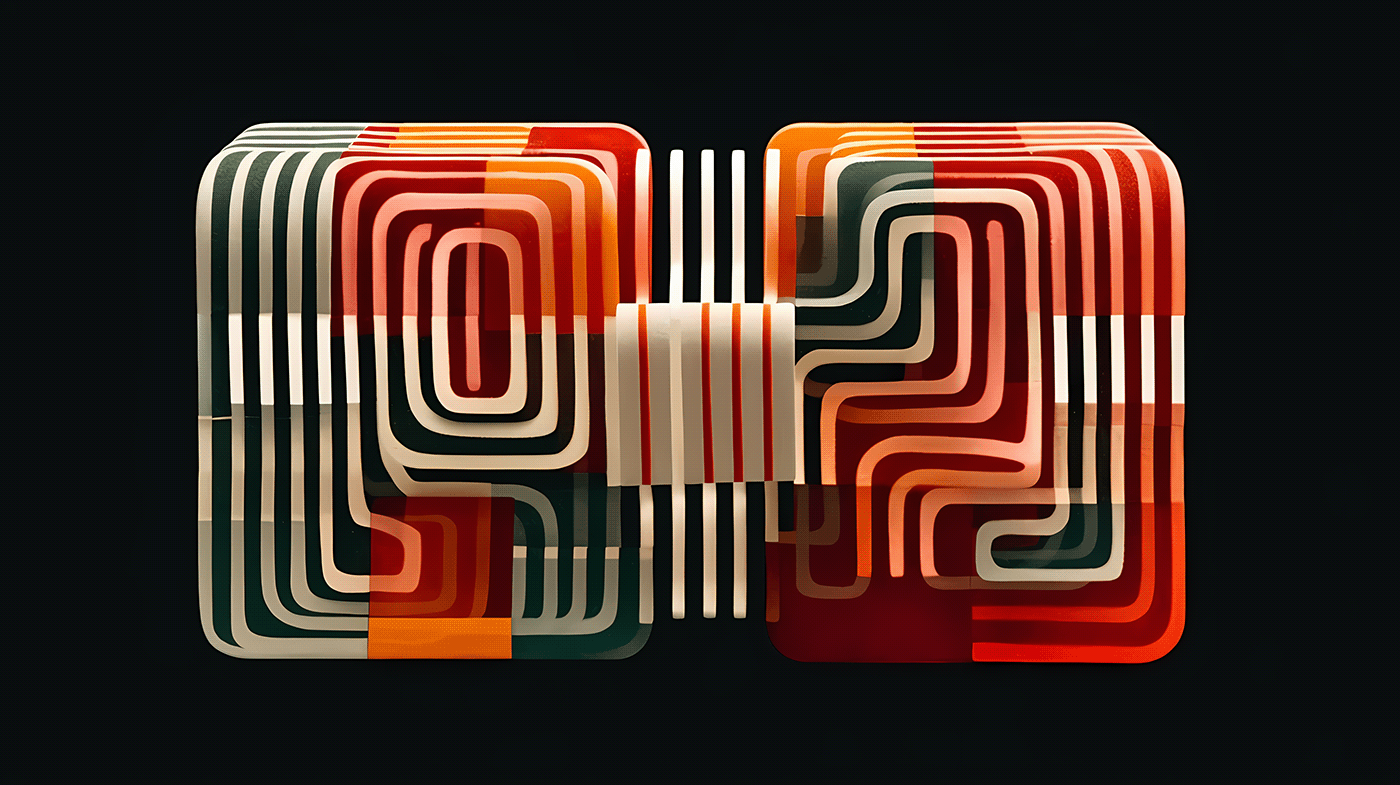 Retro Wallpapers design orange Patterns geometric shapes lines
