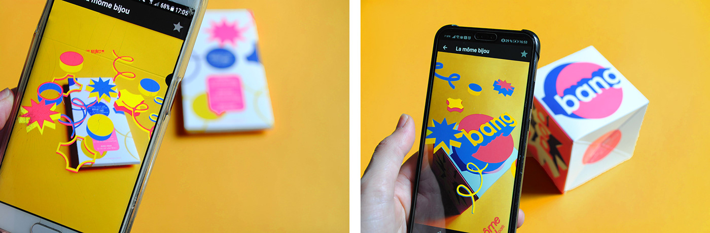 augmentedreality AR Packaging design Playful colorful Jewellery folder pop up 3D