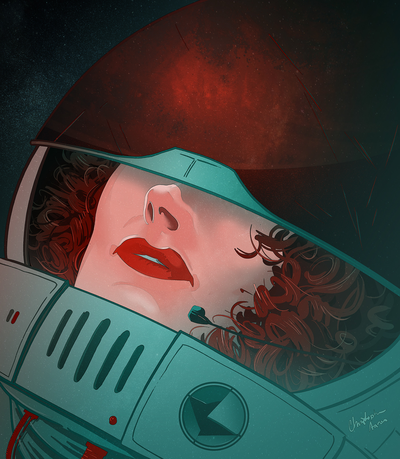 Character design  concept art Digital Art  digital painting Fashion  girl redhead science fiction Scifi sketch