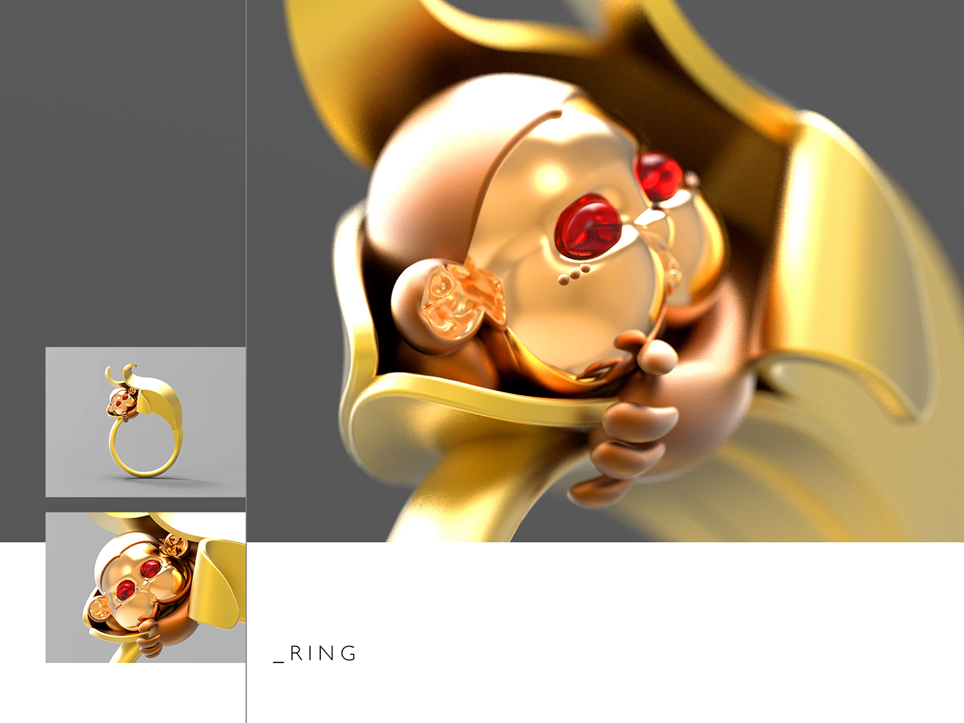 monkey Character jewelry 3d print cad risd zodiac cartoon