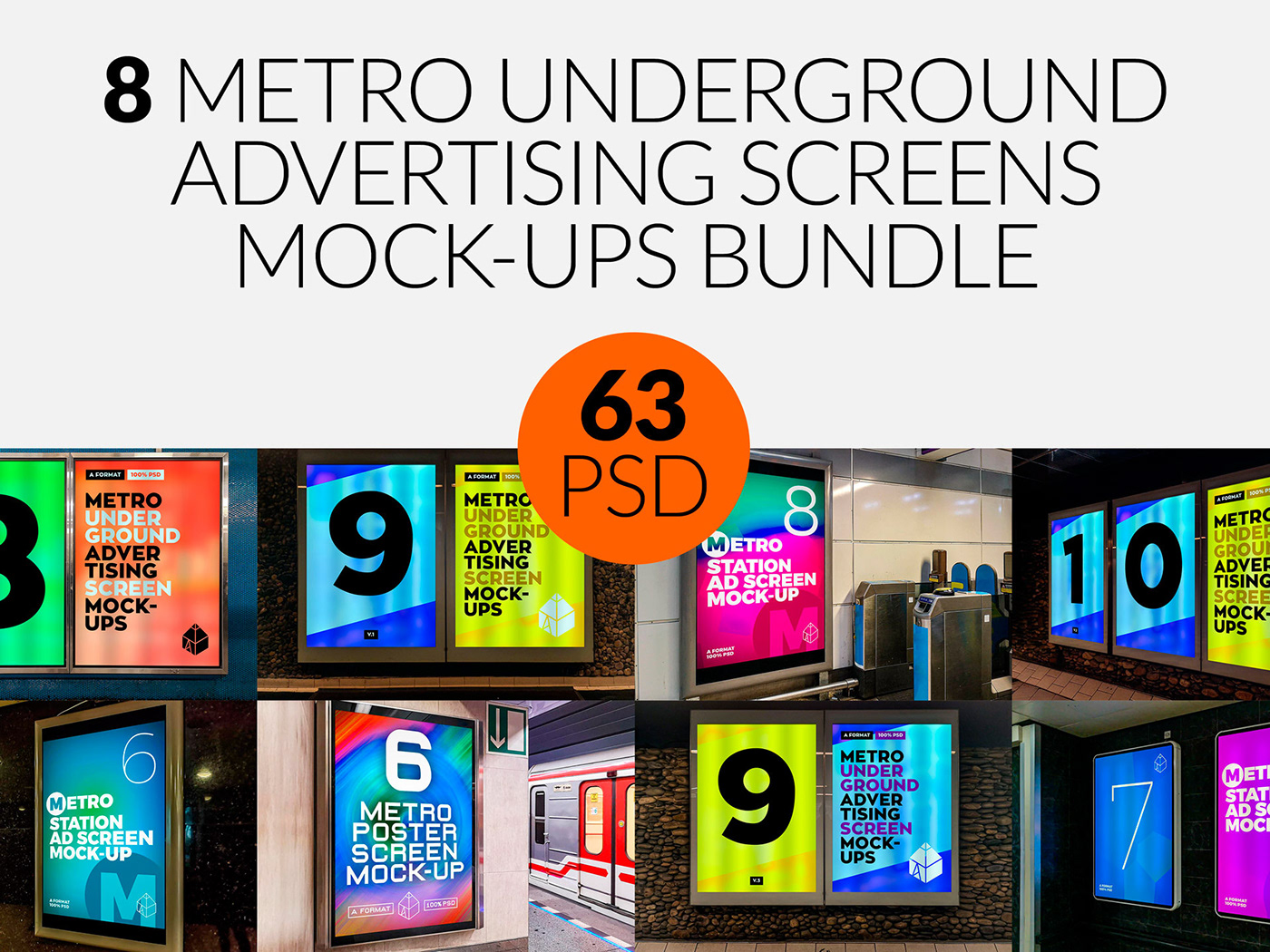 Mockup mock-up underground tube metro STATION poster screen advertisement Advertising 
