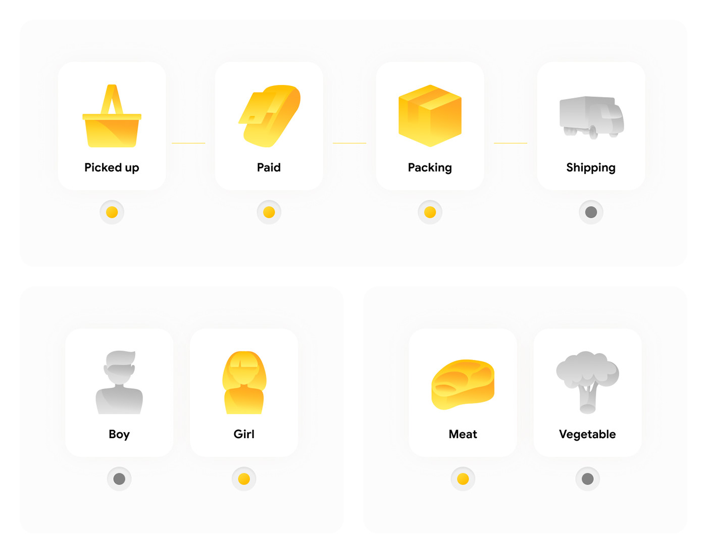 app Duotone Ecommerce Food  Icon Interface packs set uiux yellow