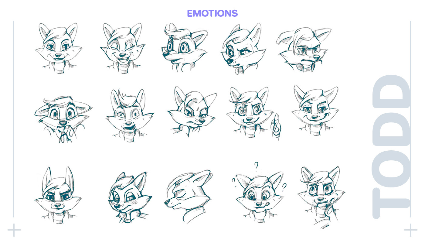 characters FOX kids comics 3D Emoji 2д