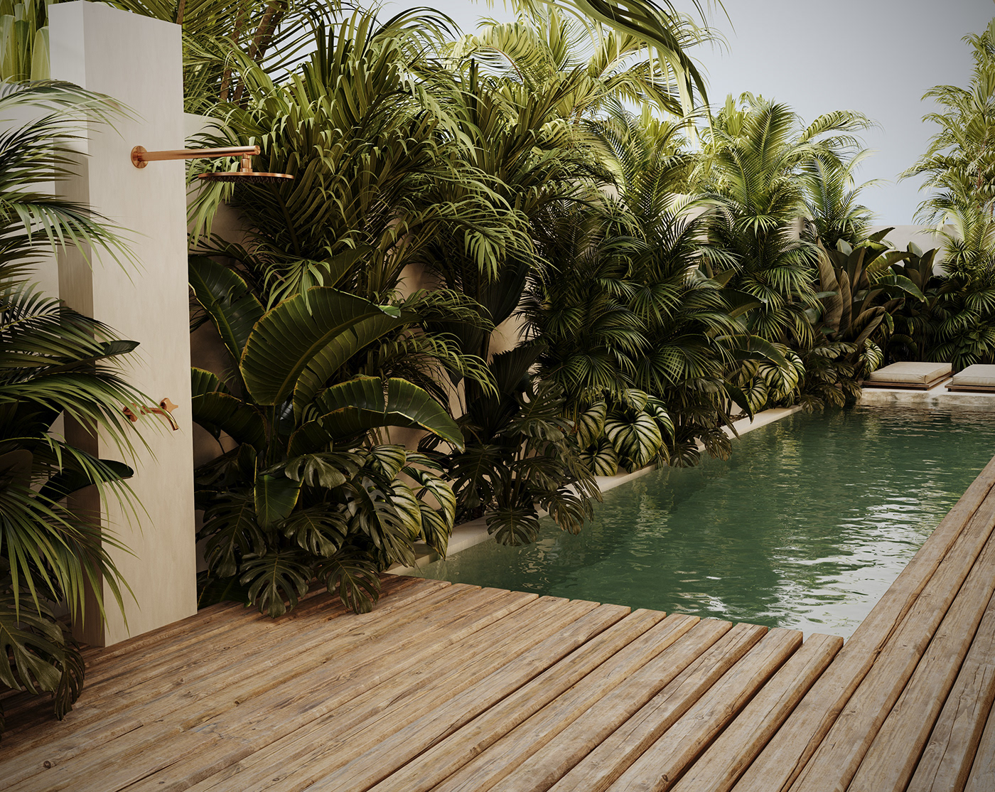 3dsmax architecture CGI corona design interior design  Landscape Render Tropical visualization
