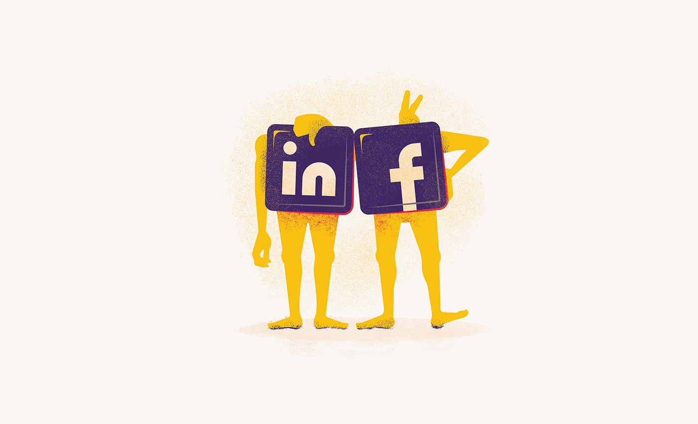 Blog digital marketing facebook & linkedin google ads Keywords Magazine Illustrations