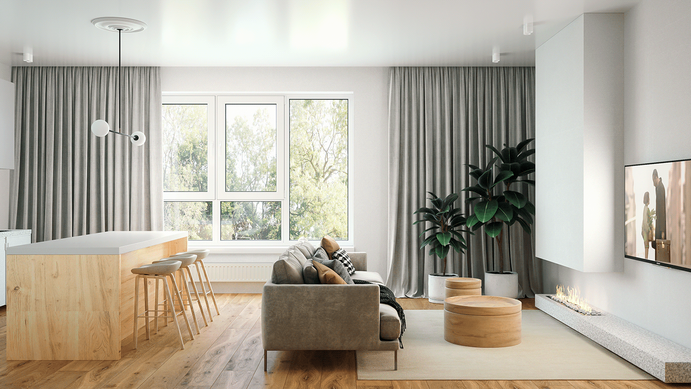 3dsmax animation  bedroom CGI CoronaRender  Interior kitchen livingroom Render visualization