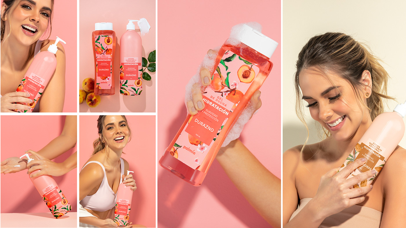 beauty body shower gel body lotion frutal Fruit natural care Packaging product design 