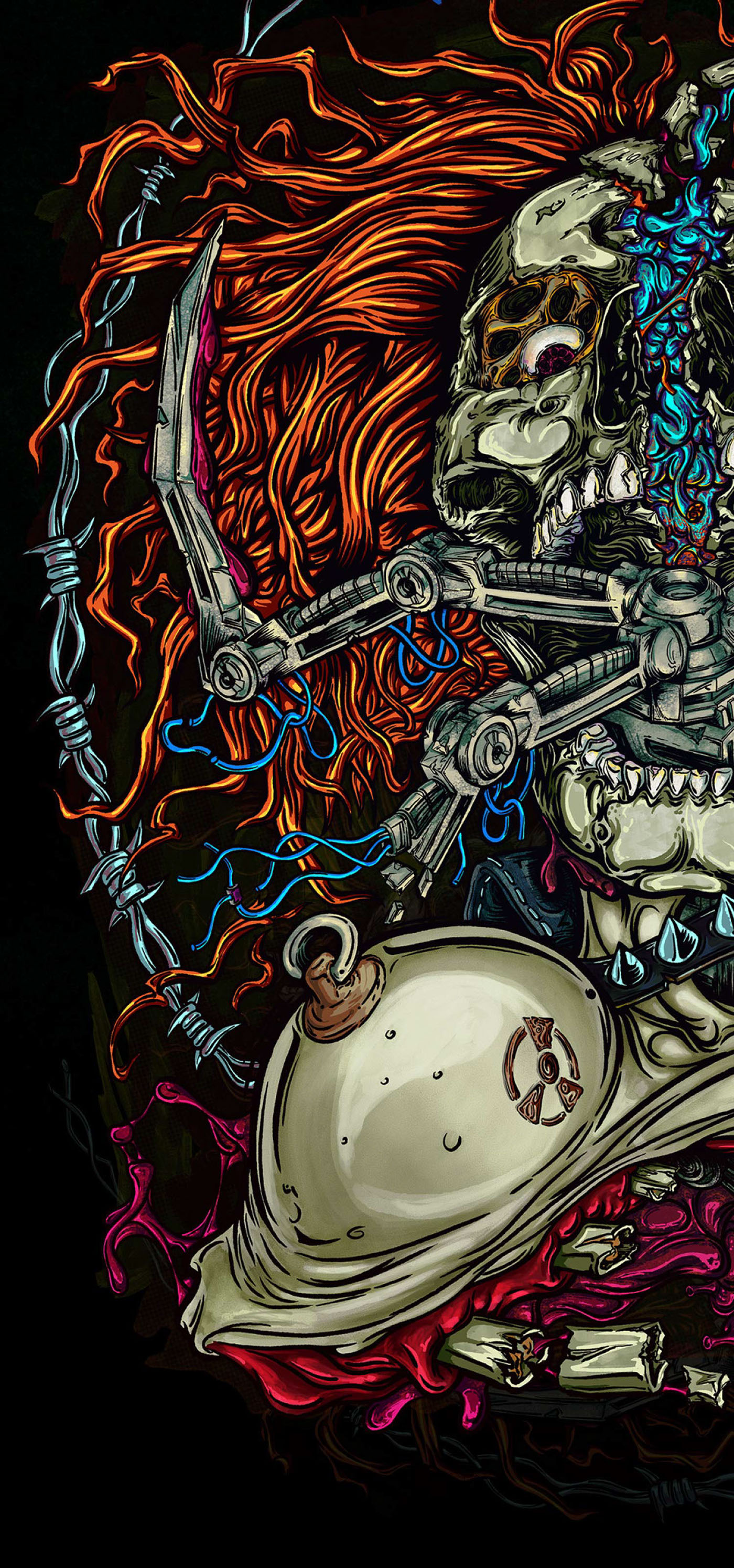 Bogothrash thrash metal fest festival skull bones robot barbed wire hybrid