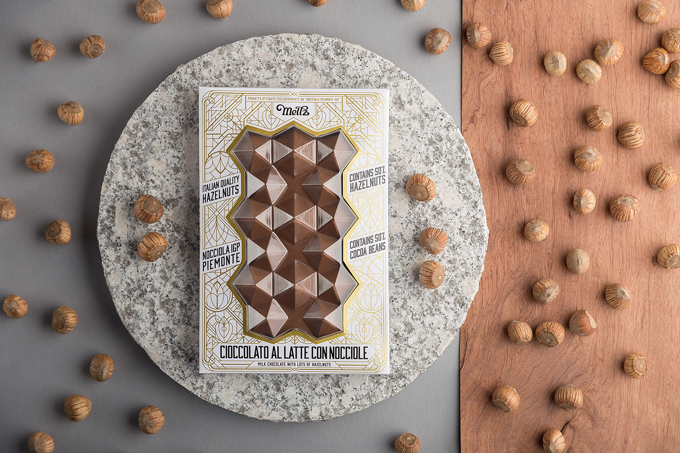chocolate hotstamping foxtrot Meltz hazelnuts chytry Packaging Italy poland piedmont