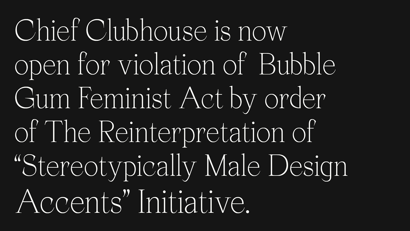 Rebrand Clubhouse branding  chief members only female executive women Powerful feminist