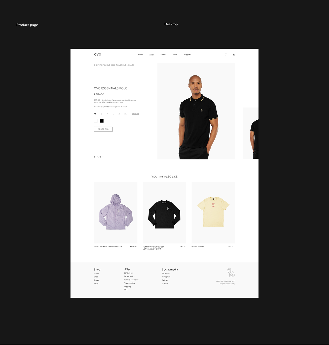 Drake online store ovo redesign store ui design uxdesign Webdesign Website