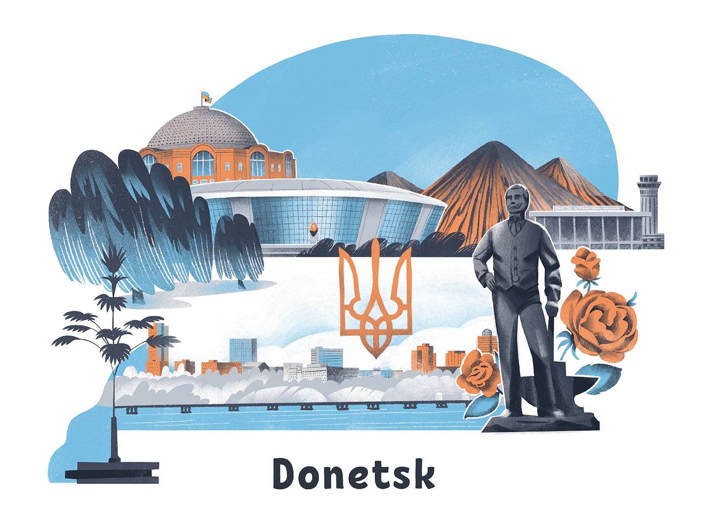 architecture city cityscape digital painting illustration art Illustrator Landmark Travel ukraine Urban