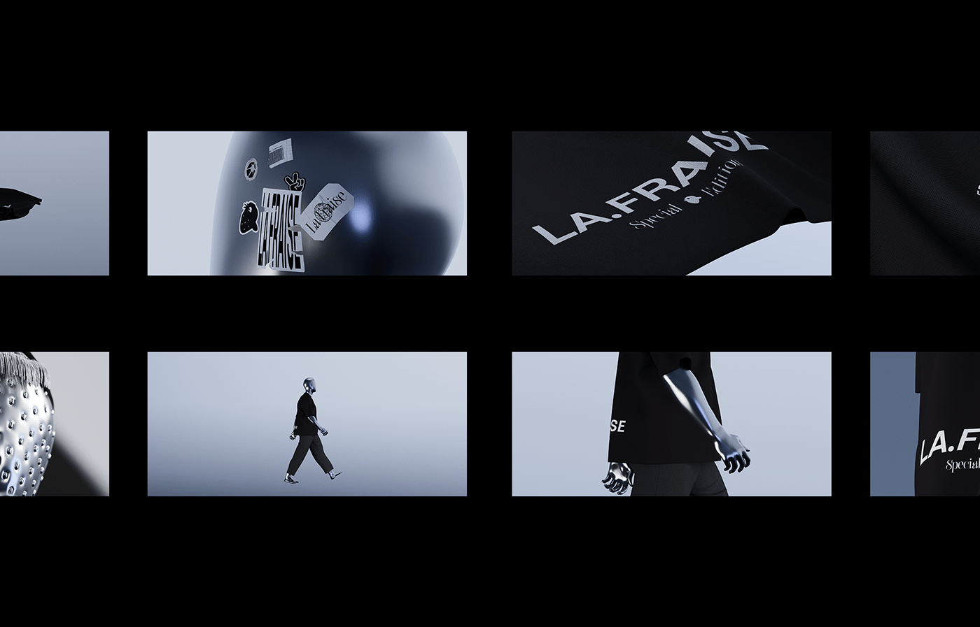 3D branding  CGI Clothing Lafraise logo t-shirt textile visual identity