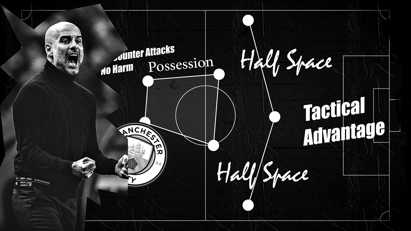 collage vedio graphics football design Sports Design tactical guardiola arteta Premier League xavi