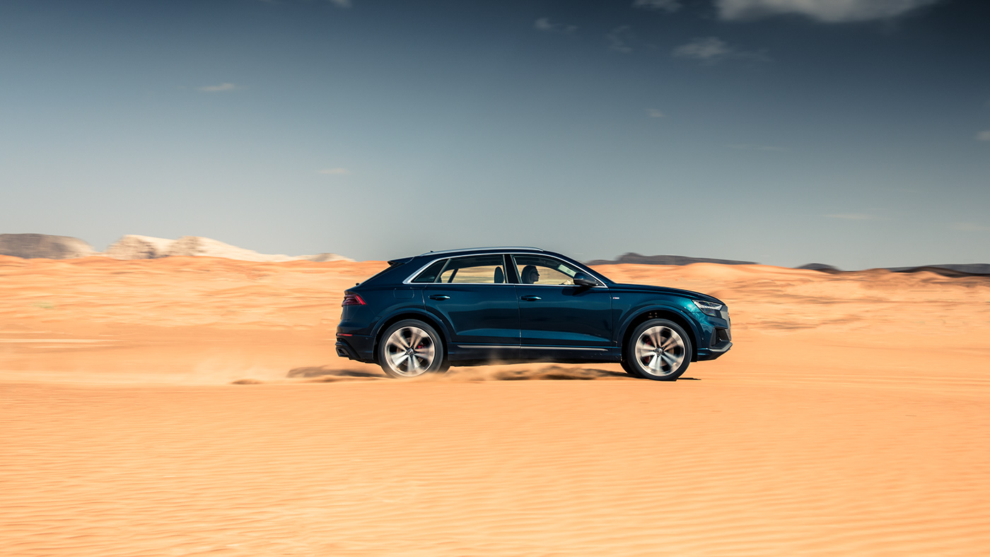Audi q8 desert automotive   car presskit suv dubai Photography 