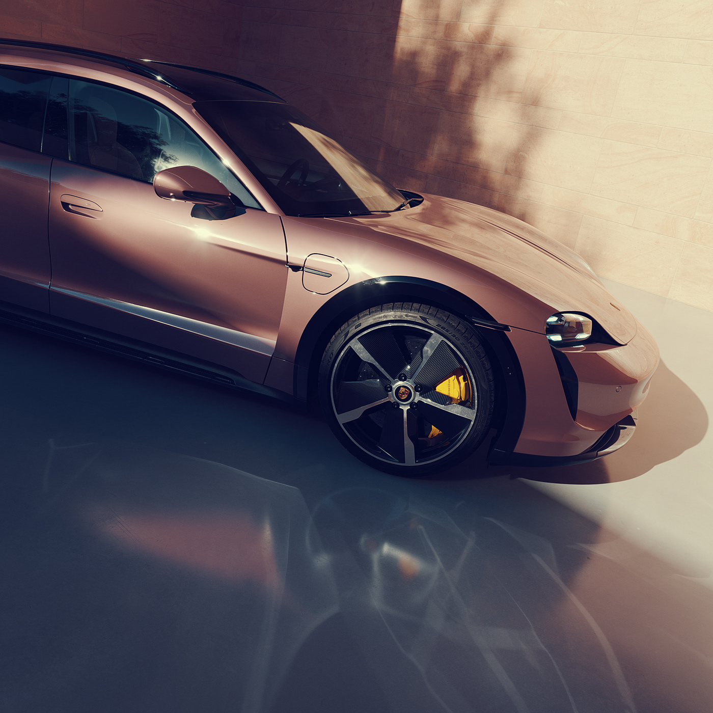 Porsche Taycan automotive   CGI cinema 4d corona renderer color grading colorful postproduction taycan cross turismo