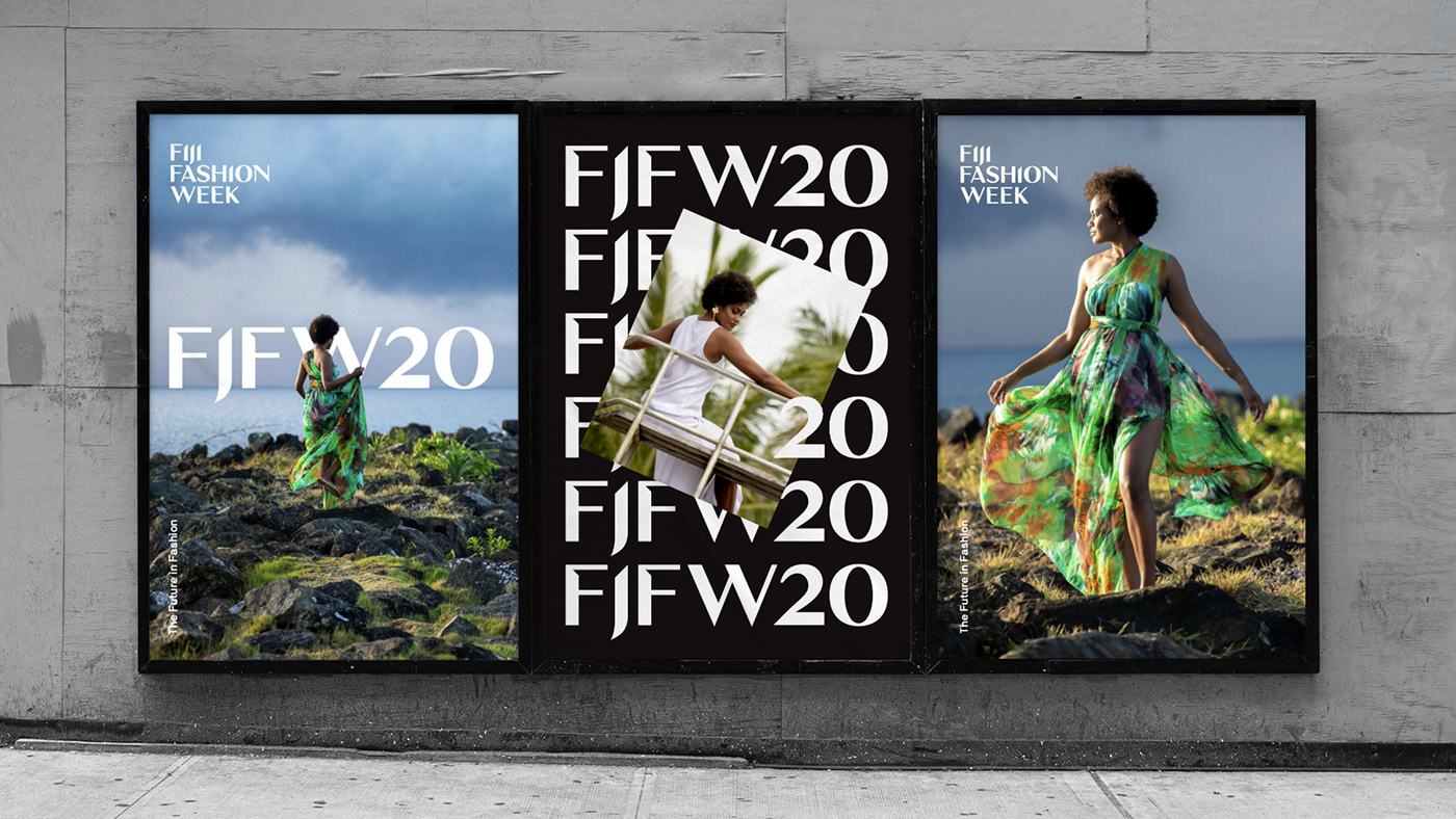 brand identity Event Branding Fashion  fashion week fiji street posters type design Typeface typography  