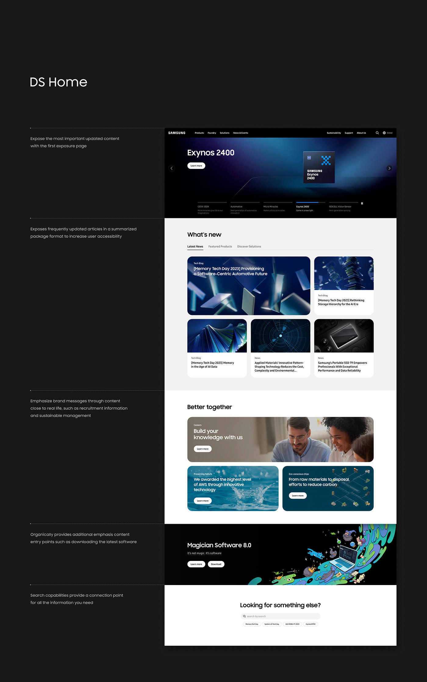 Samsung semiconductor Website UI/UX designsystem component design
