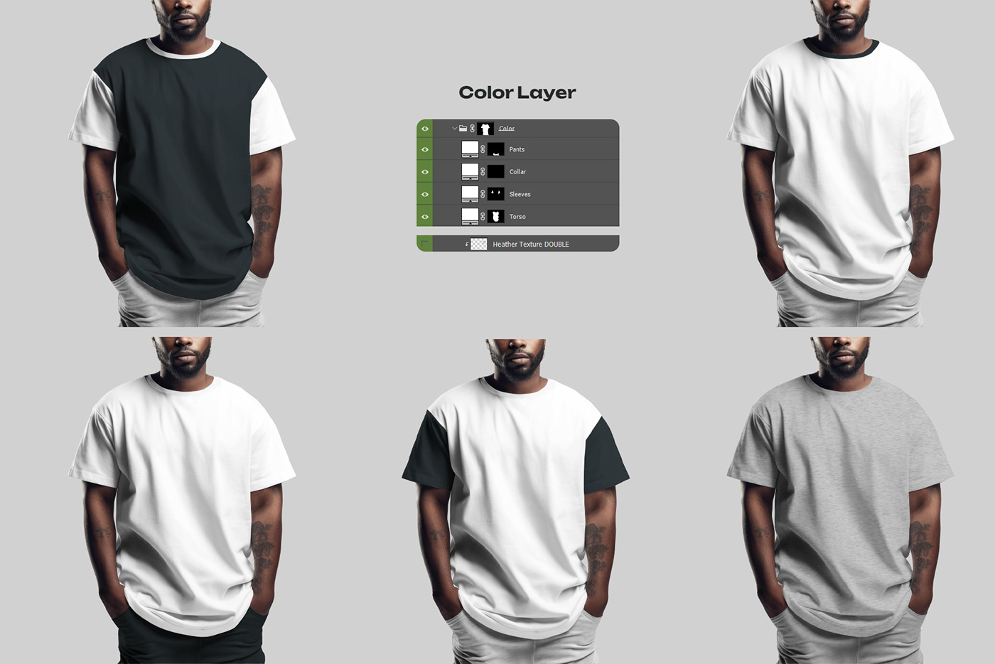Mockup t-shirt short cloth ai generated african american male apparel psd man