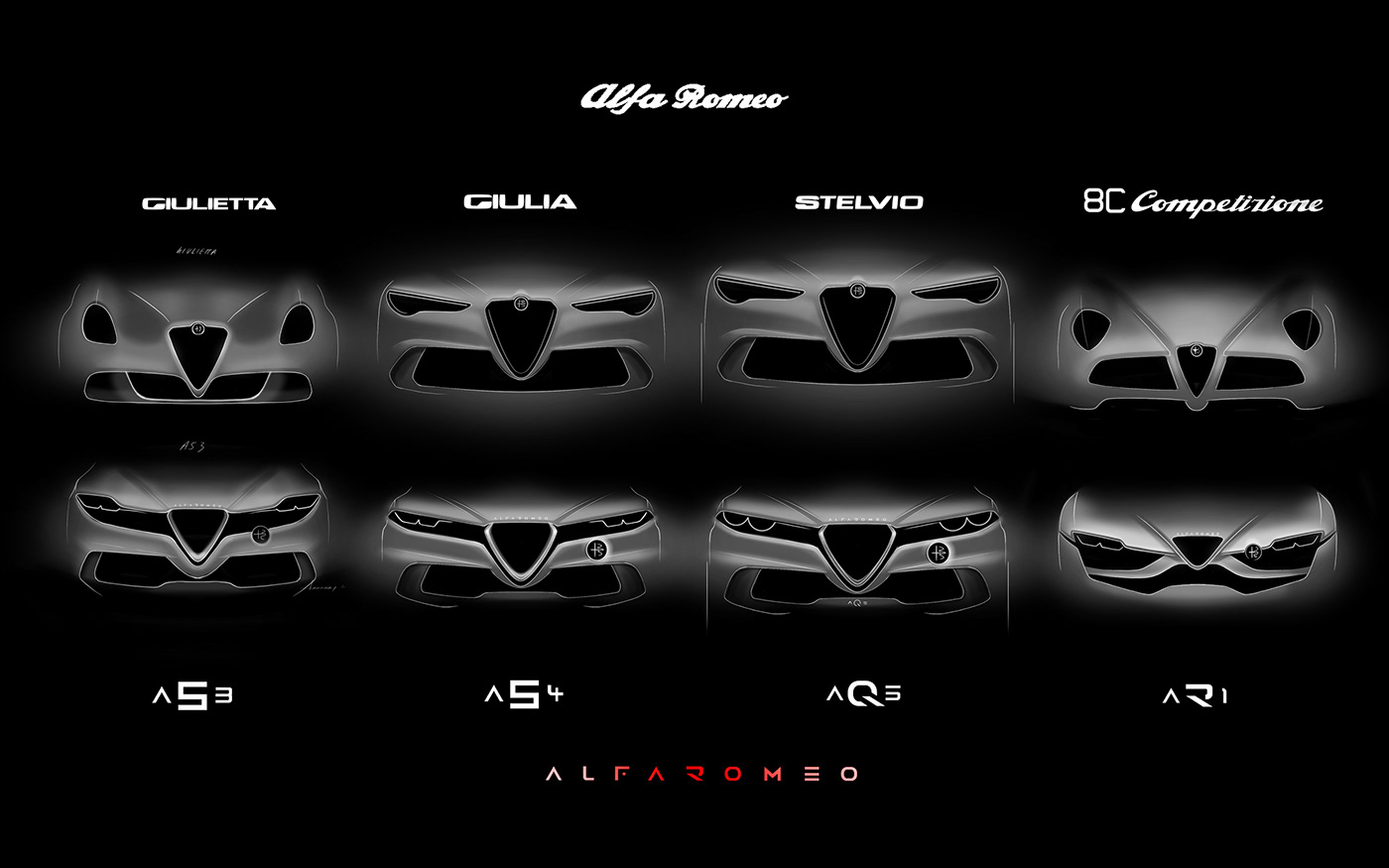 alfa romeo automotive   brand brand identity car design concept car corporate image divine proportion DNA heritage