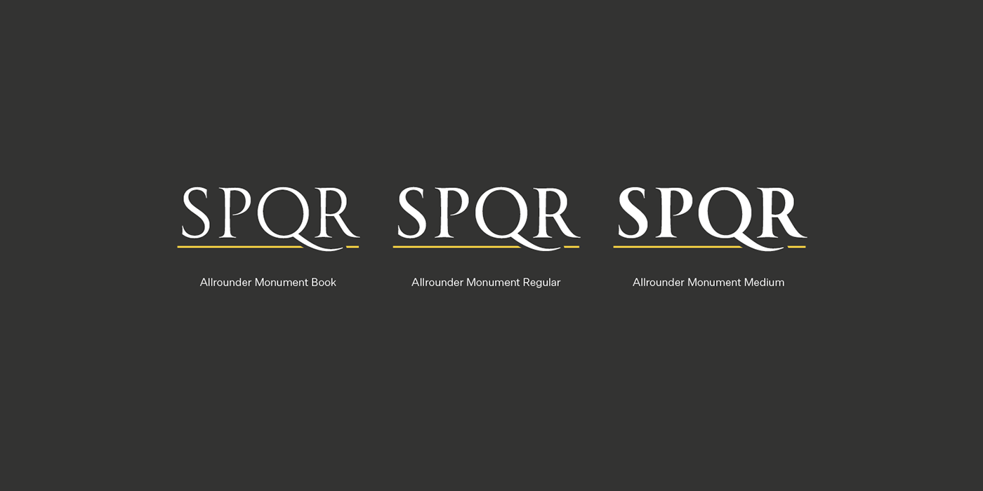 allrounder capitalis monumentalis Display font Inscription serif trajay Typeface typography  