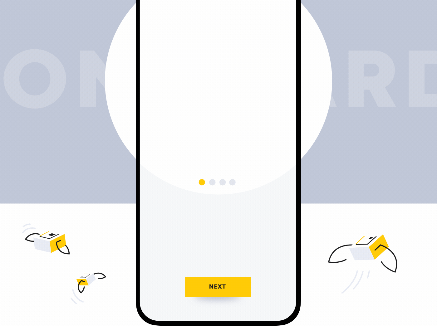 UI app ux design mobile parcel inpost animation  ILLUSTRATION  minimalistic