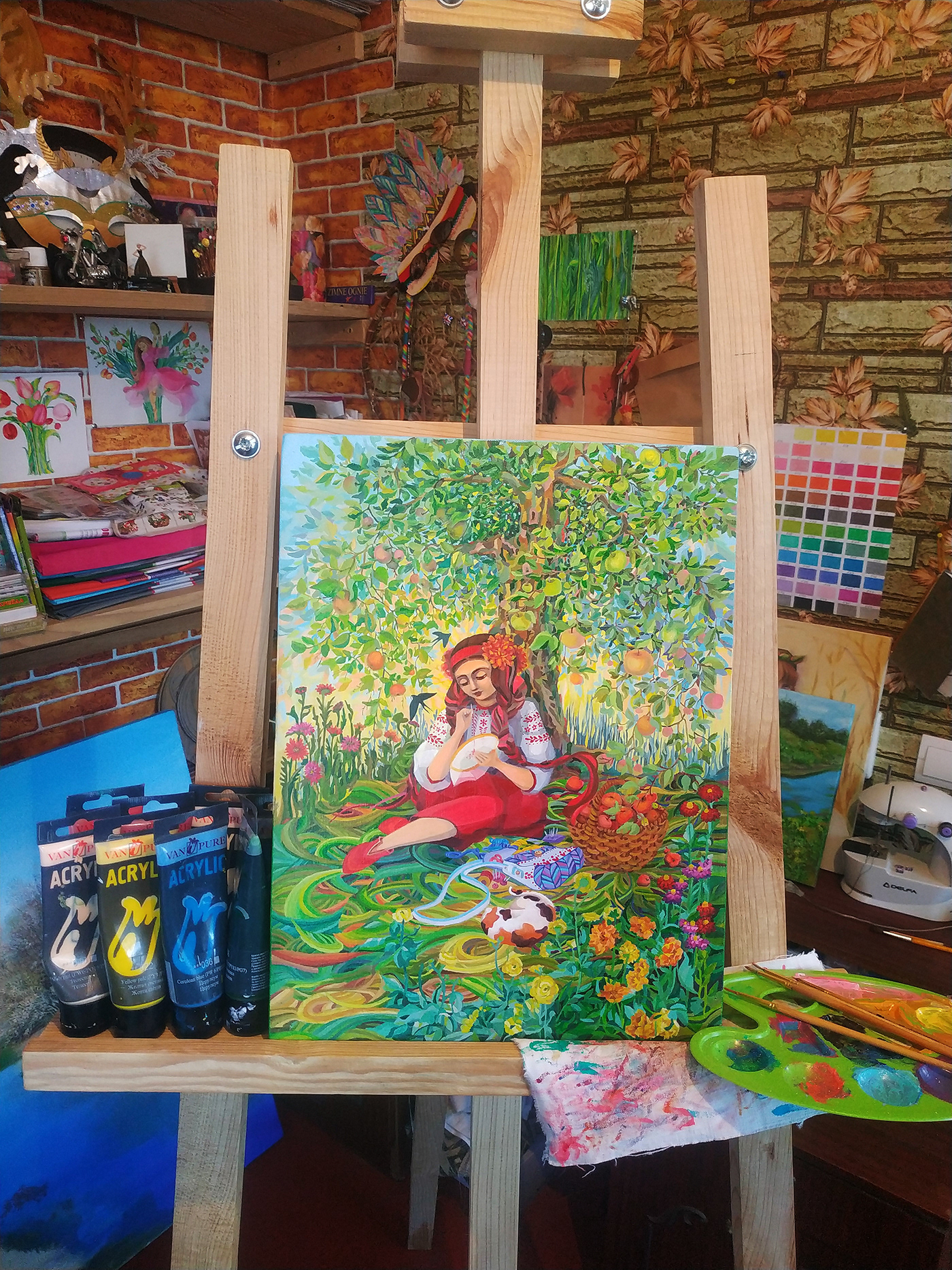 acrylic painting ukrainian girl