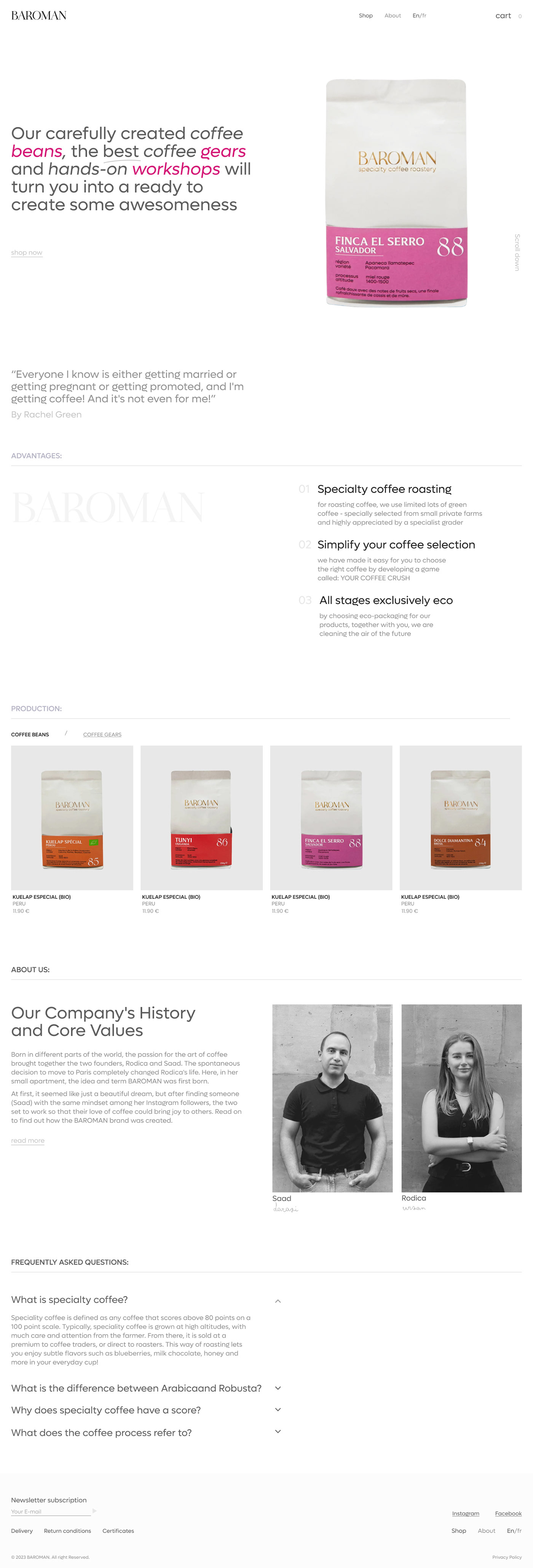 Дизайн сайту для французької кав'ярні
