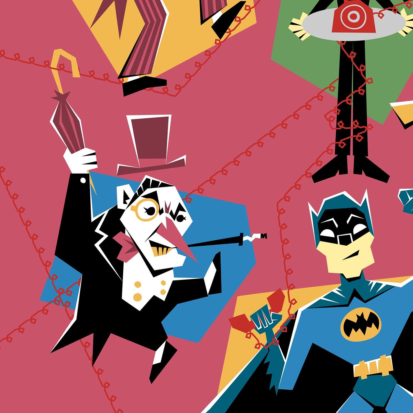 adamwest Alfredthebutler batman Batman 1960s batphone catwoman dccomics joker penguin riddler robin SuperHero ILLUSTRATION  vector